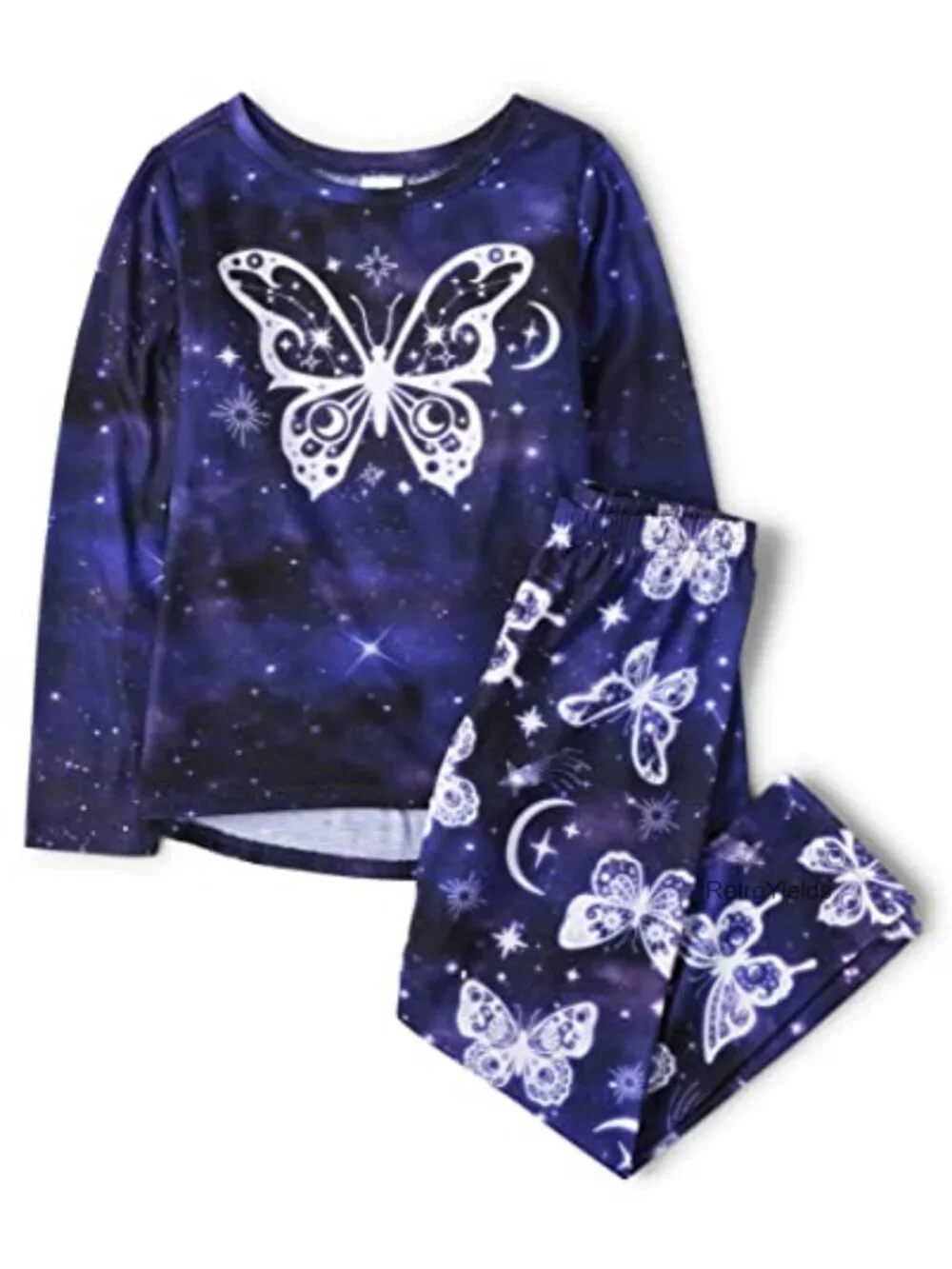 Girls 2-Piece Long Sleeve Pajama Set with Pants - Cozy Sleepwear